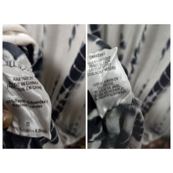 NWT Young Fabulous and Broke Black and White Tye Die Summer Dress S - Picture 5 of 8